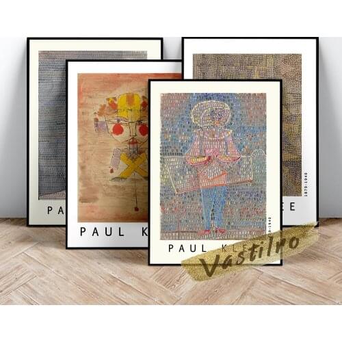 Paul Klee Famous Classic Poster, Boy In Fancy Dress Watercolour Art Prints, Athletes Head Painting, Klee Retro Figure Wall Art