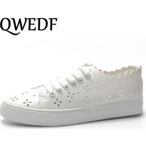 QWEDF 2019 Casual Flat Women Work Vulcanized Shoes Summer Lace-up Solid Espadrilles Loafers Creepers Femininos Mujer X6-91