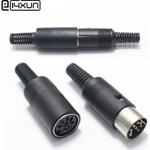 1pcs 8P DIN Male Plug Female jack DC Power Connector with Black Plastic Handle Adapter 8Pin Plugs with Signal Terminals