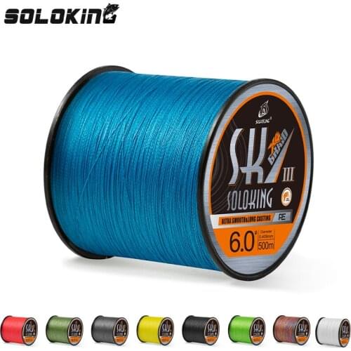 Soloking 500M Fishing Line 4 Strands Braided 10-80LB Multifilament Trout Fishing Line Super Strong Fishing Line for Carp Japan