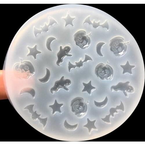 Saints' Day Bat Pumpkin Ghost Moon Resin Jewelry Making Silicone Mold 652B