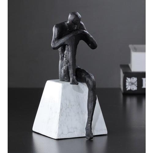 NORDIC STYLE THINKER ART SCULPTURE MODERN LUXURIOUS FIGURE FIGURINE RESIN CRAFTS HOME DECORATION ACCESSORIES GIFT R3764