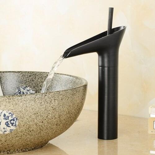 IMPEU Bathroom Faucet, Coming with Extra Length Nipple Locknut Kit, Solid Brass, Classic Black Finishes, Hot Cold Mixer Tap