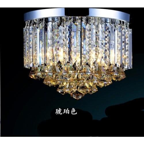 Modern Crystal Round Ceiling Lights Led Corridor Lighting Stainless Steel Lamp For Living Room Kitchen BedRoom Lampara Techo