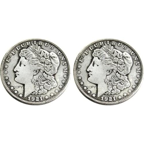 US 1921/1921 Two Faces Morgan Dollar Silver Plated Copy Coin