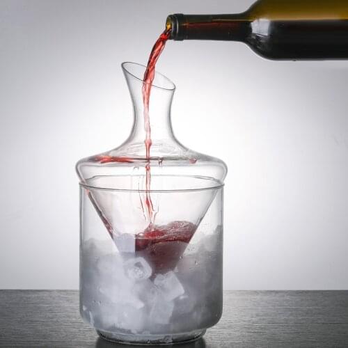 Glass Wine Decanter Ice Bucket Bar Home Creative Transparent Wine Bottle Jug Whiskey Frozen Decanter Wineware Wine Cabinet Decor