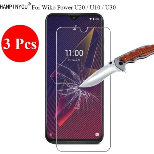3 Pcs/Lot 9H 2.5D Tempered Glass Screen Protector For Wiko Power U20 / U10 / U30 6.82" Protective Film + Clean Tools