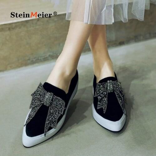 Women flat shoes 2020 genuine leather laces up flats platform brogues ladies autumn woman loafers pointed toe rubber sole shoes