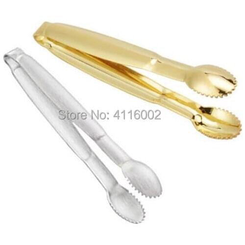 100pcs Ice Cube Clip Thicken Stainless Steel Round Ice Sugar Home Coffee Bar Buffet Food Clip Clamp Tableware Kitchen Tool