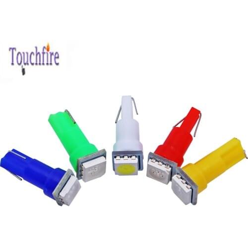 1000Pcs/Lot T5 5050 1Smd Auto LED Lamp Car Dashboard Instrument Light Bulb 12V white blue red yellow Wholesale Car styling