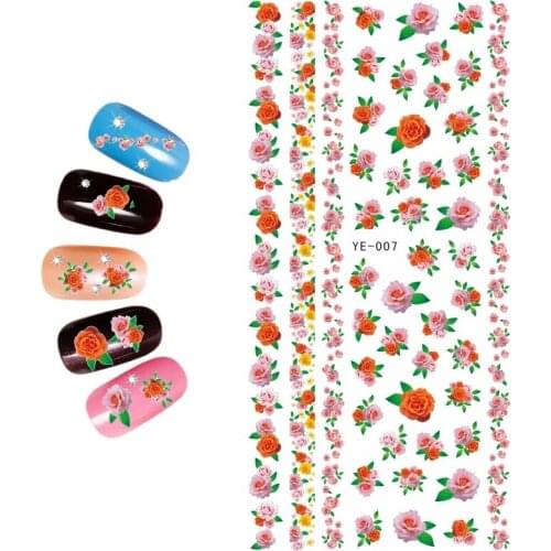 1X WATER DECAL NAIL STICKER FLOWER VINE GRASS CHAIN THREE COLORS YE007-012