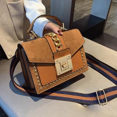 2021 Brand Women Bags Luxury Handbags Women Messenger Bags Cover Rivet Bag Girls Fashion Shoulder Bag Ladies PU Leather Handbags