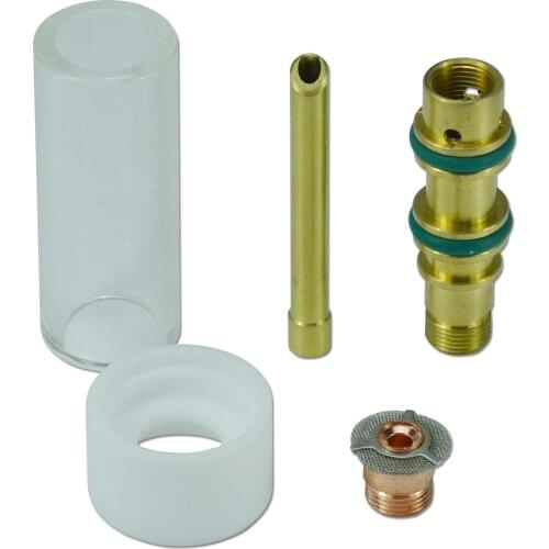 Pyrex Cup Gas Saver 3.2mm Kit for SR WP 17 18 26 TIG Welding Torch 5pcs