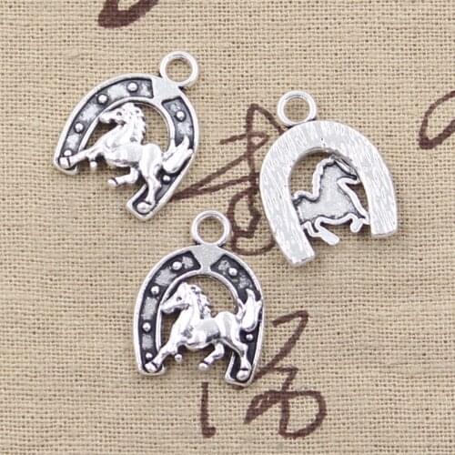 8pcs Charms Horse Horseshoe 23x18mm Antique Tibetan Pendant Findings Accessories DIY Vintage Choker Handmade Jewelry