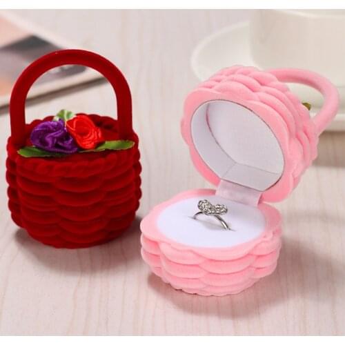 1 Piece Lovely Crown Shape Velvet Jewelry Box Wedding Engagement Ring Box Display Gift Box Holder for Earrings Necklace Bracelet