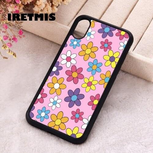 Iretmis 5 5S SE 2020 Phone Cover Case for iPhone 6 6S 7 8 Plus X Xs XR 11 12 Mini Pro Max Silicone TPU PINK FLOWER