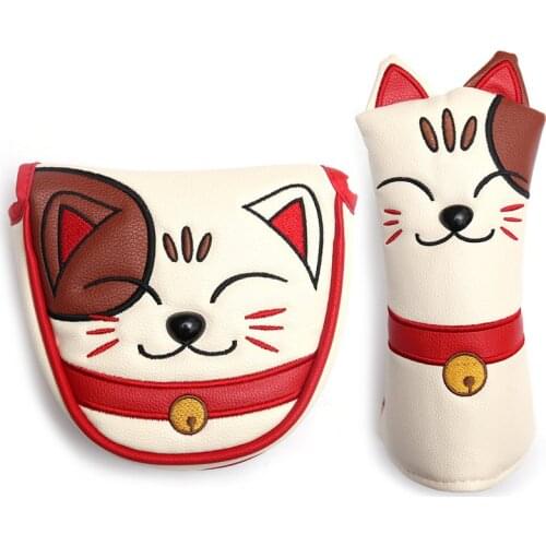 Golf Putter Cover Cute Kitty Golf Headcover for Blade Mallet Putter Magnetic Closure Golf Club Head Protector Drop Ship