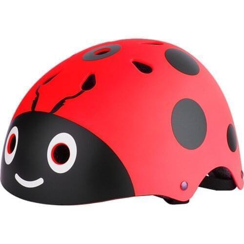 Kids Child Rain Helmet Hat Adjust Sport Safety Hat Cute Ladybug Helmet for Skateboard Cycling Skate Scooter Safe Protective Hat