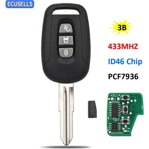 3 Button Remote Key Smart Car Key 433MHz ID46/PCF7936 Chip for Chevrolet Captiva for Opel Antara 2006 2007 2008 2009 Uncut Blade