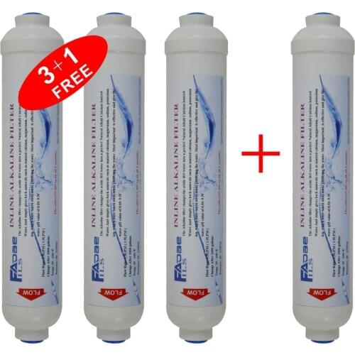 Reverse Osmosis Alkaline Water Filter Replacement 10in. Inline Filter Cartridges after filter ph value of 8.00 - 9.5(3+1Free)