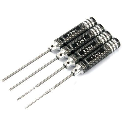 RC Hobby Tools HSP Model Car Black Metal Hex Key ScrewDriver 1.5mm 2.0mm 2.5mm 3.0mm Tool Set 80107