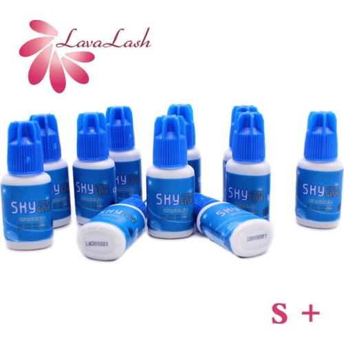 10 Bottles SKY S+ Type Glue For Eyelash Extensions 1-2 Seconds Fast Drying Korea Original False Lash Glue 5ml Makeup Tools Shop