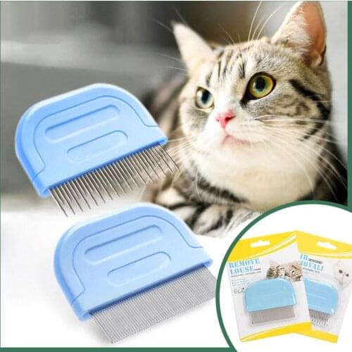 Pet Cat Dog Flea Comb Close Tooth Remove Louse Combs Hair Remove Comb Stainless Steel Needle Pets Grooming Supplies Accessories