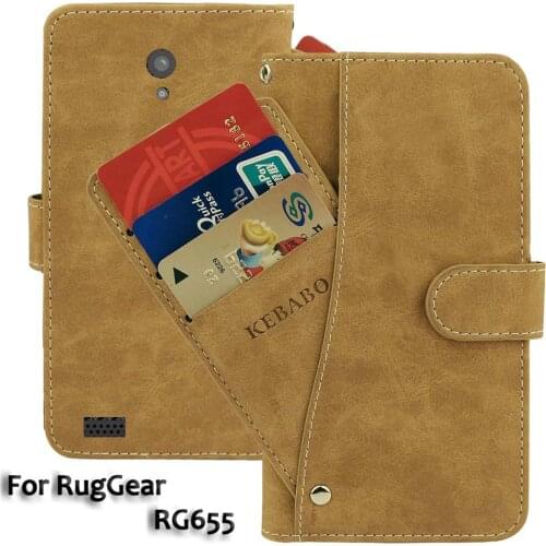 Leather Wallet RugGear RG655 Case 5.5" Flip Fashion Luxury Front Card Slots Cases Cover Business Magnetic Phone Bags