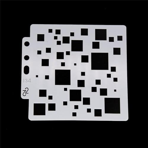 Square DIY Scrapbooking Album Layering Stencils Painting Coloring Embossing Decorative Template Pre-drawing Hollow Out Template