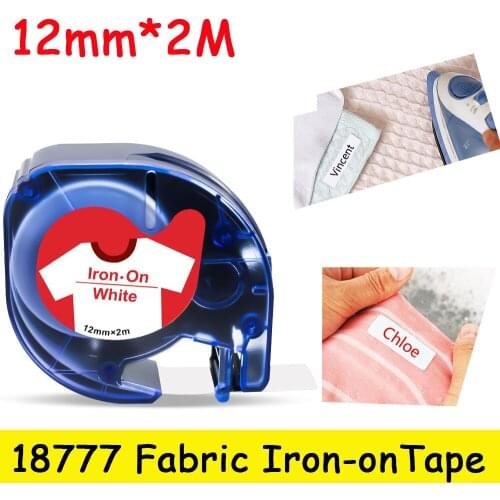 Labelwell 18777 Fabric Iron on label Compatible for Dymo LT-100H 100T QX50 for Dymo Letratag LT 18777 18776 18779 Clothes tape