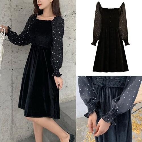 Fashion Women Dresses Plus Size Sweet Dress New Year Elegant Party Club Dresses For Women Long Sleeve Dress