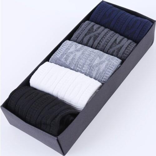 5 Pairs Big Size Casual Mens Business Socks Crew Autumn Winter Socks For Men Meias Homens
