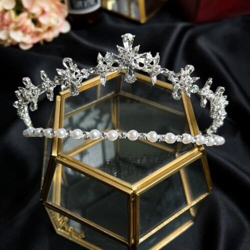 New CZ Headwear Headband Wedding Bridal Headwear Crystal Pearls Hairbands Tiaras Party Prom Headband Hair Accessories диадема