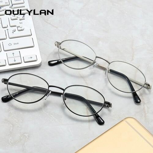 Oulylan Anti Blue-light Reading Glasses Women Oval Design Computer Eyeglasses Men Presbyopia Eyewear Diopter +1.0 2.0 3.0 3.5