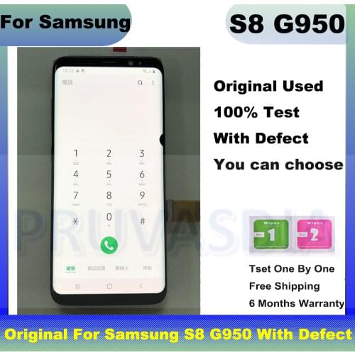 AMOLED For Samsung Galaxy S8 G950 G950F G950U Touch Screen Digitizer LCD Display With DOt Line For Samsung S8 G950