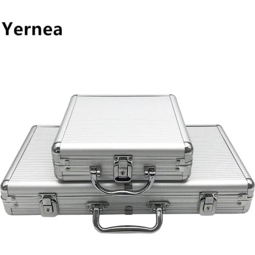 Yernea High Quality Portable 100/300 Suitcase Poker Chips Box Non-slip Mat Aluminum Suitcase Texas Playing Card Chips Box