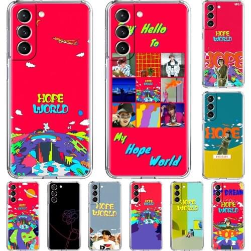 Clear Case For Samsung Galaxy S21 S20 FE S10 Plus S9 S8 Note 20 Ultra 10 Lite S10e Phone Cover Funda Hope World Love Yourself