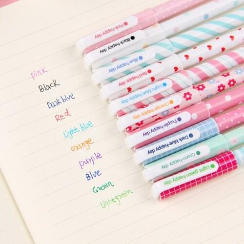 10 color gel ink pen gift box Cute animal ballpoint pen Starry star Flower Stationery school supplies Canetas escolar EB308