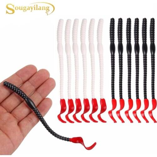 Sougayilang 20pcs Fishing Lure Artificial soft Bait 2.5g/0.08oz Long Curly Rubber Silicone Bait Tackle Pesca Isca