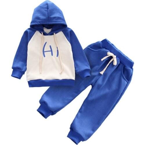 Boys Hoodies 2018 Autumn Childrens Sets Korean Hooded Sweater Boutique Kids Clothing New Boy Baby Suits Toddler Fall Clothes