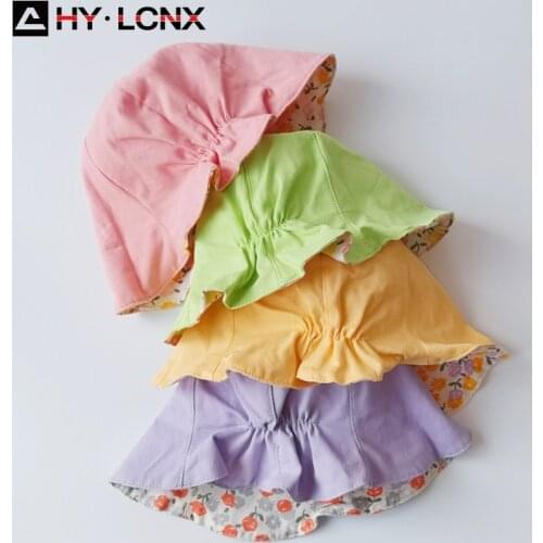 Spring Summer Baby Lightweight Floral Cotton Breathable Sun Bucket Hat Boys Girls Outdoor Sports Double-sided Fisherman Hat