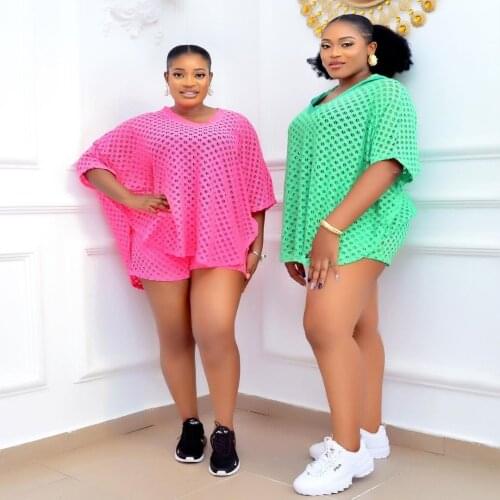 Womens Clothing Summer Short Trouser Suits 2021 Casual Female Hooded Tracksuits Set Plus Size Hollow Out 2 Pieces Shorts Sets