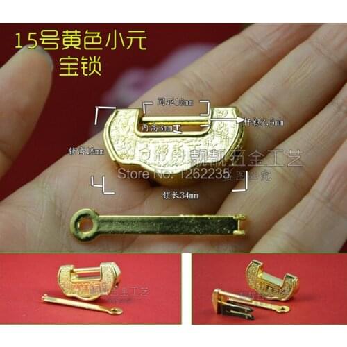 1.6*3.4cm Antique Gallery Lock Small lock Chinese jewelry box padlock Horizontal opening retro lock Wholesale