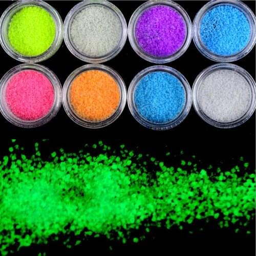 1 Box / 6g Neon Phosphor Powder 10 Colors Dust Luminous Pigment Fluorescent Powder Nail Glitters Glow in the Dark T0193
