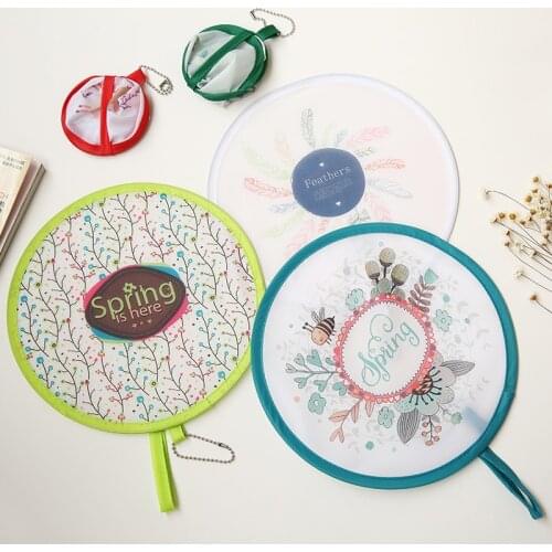 1pc Japanese Foldable Fan Mini Portable Cartoon Pocket Cloth Fan Creative Gift