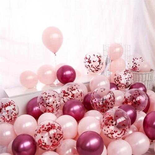 10pcs Pearl Wine Red Pink Latex Balloons Valentines Day Birthday Wedding Decoration Surprise Party Inflatable Color balloons