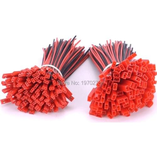 100mm 10cm JST 2 pin connector plug lead wire Male + Female Wires For RC Lipo battery discharge ESC BEC Board line