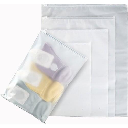 100Pcs/Lot Transparent Clothes Bag T-Shirt Socks Packaging Bags Portable Dustproof Ziplock Bag Travel Cosmetic Storage Pouches