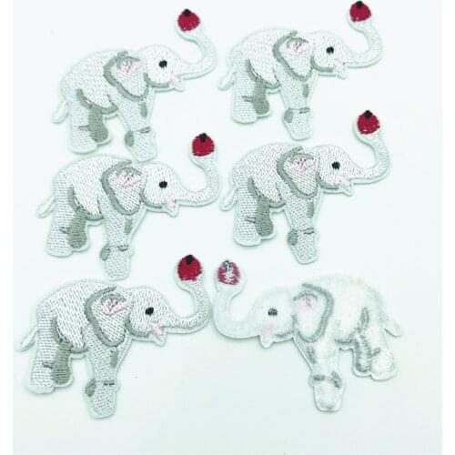 100pcs Cartoon Animals Iron on Patches for Child Clothing Stickers Stripes Elephant Appliques on Clothes Embroidery