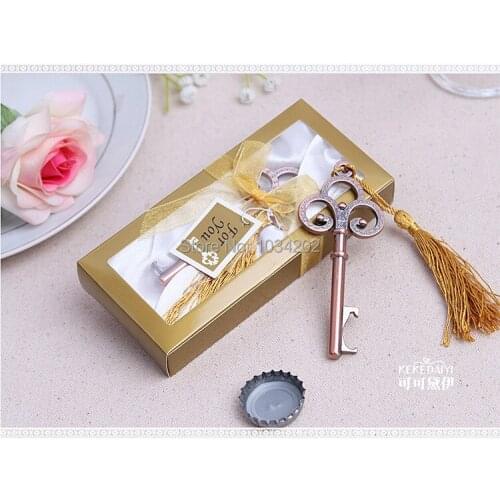 200PCS Antique Key To My Heart Bottle Opener Victorian Bronze Wine Openers Wedding Favors Gifts Event & Party Supplies